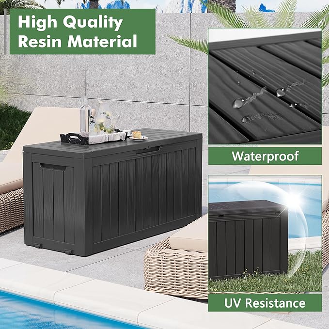 Outdoor Storage Box, Resin Deck Boxes Indoor and outdoor, Waterproof Storage - Image 2