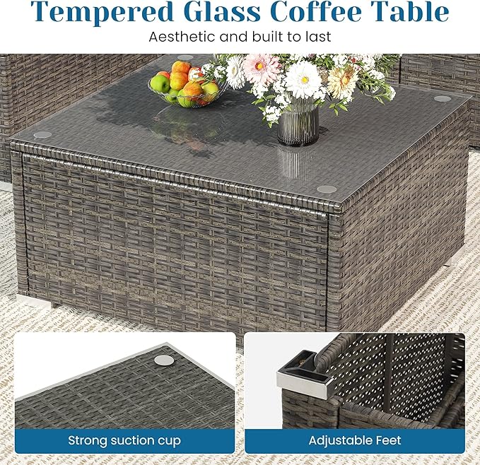 Outdoor Patio Furniture Set, Rattan Outdoor Sectional Furniture, Patio - Image 6