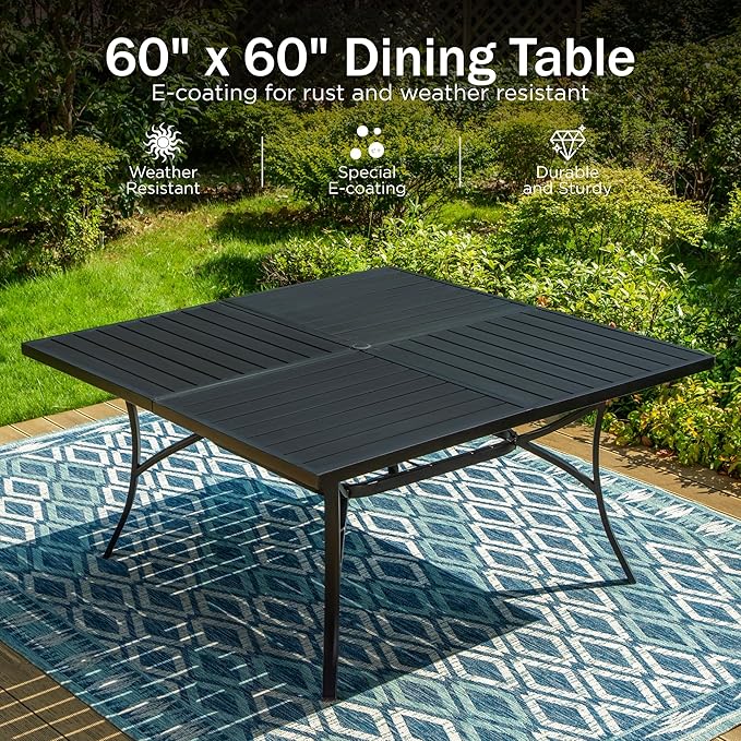 PHI VILLA Large Outdoor Square Dining Table - Image 4