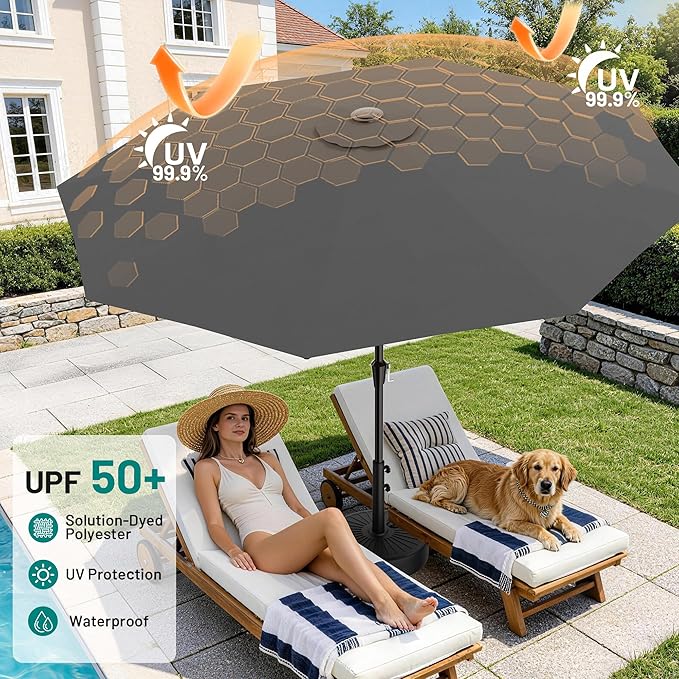 AreShark 9 FT Patio Umbrella for Outdoor, Outdoor Table Umbrella - Image 4