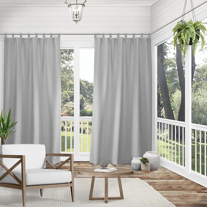 Exclusive Home Cabana Solid Indoor/Outdoor Light Filtering Hook-and-Loop Tab - Image 2