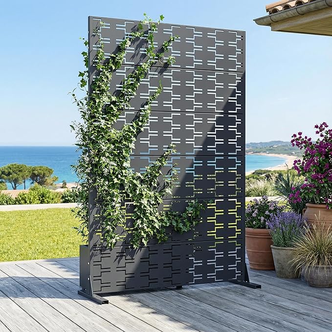 Casaphoria Metal Privacy Screen Outdoor, Drakgrey-Brick - Image 3