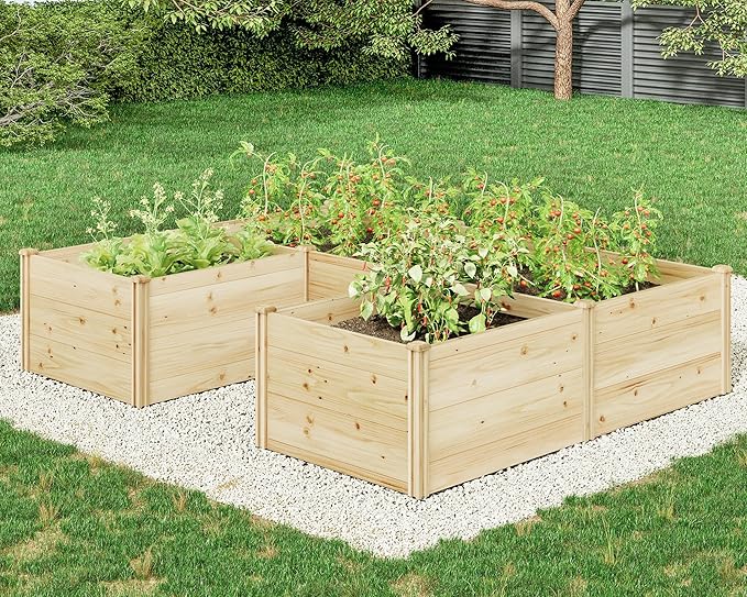 AMERLIFE U-Shaped Raised Garden Bed, 7.5Wx6Dx1.6H Free Combination Outdoor by AMERLIFE