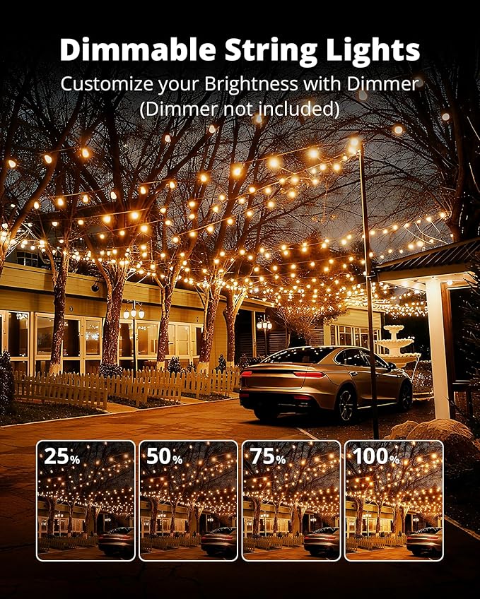 VIPAR LED Outdoor String Lights, 100FT Patio Lights - Image 4