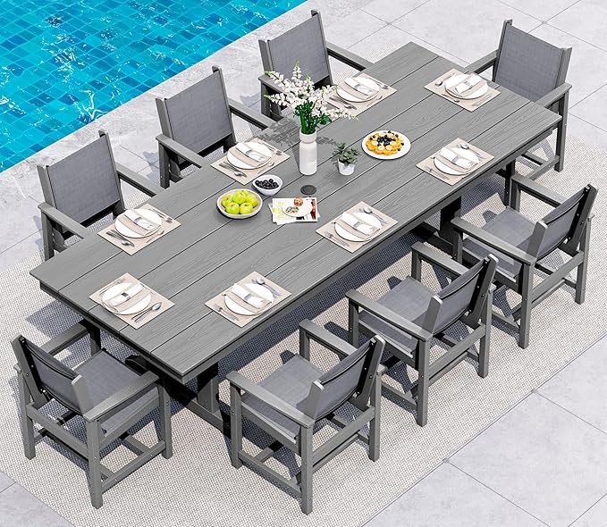 SERWALL 9 Piece Outdoor Dining Set by SERWALL
