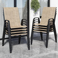 Patio Chairs Set of 8, Stackable Outdoor Dining Chairs by Vimstora