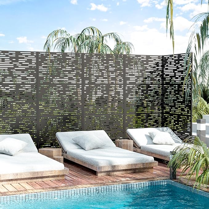 Casaphoria 72" H x 35" W Metal Outdoor Privacy Screen, Freestanding Decorative - Image 2