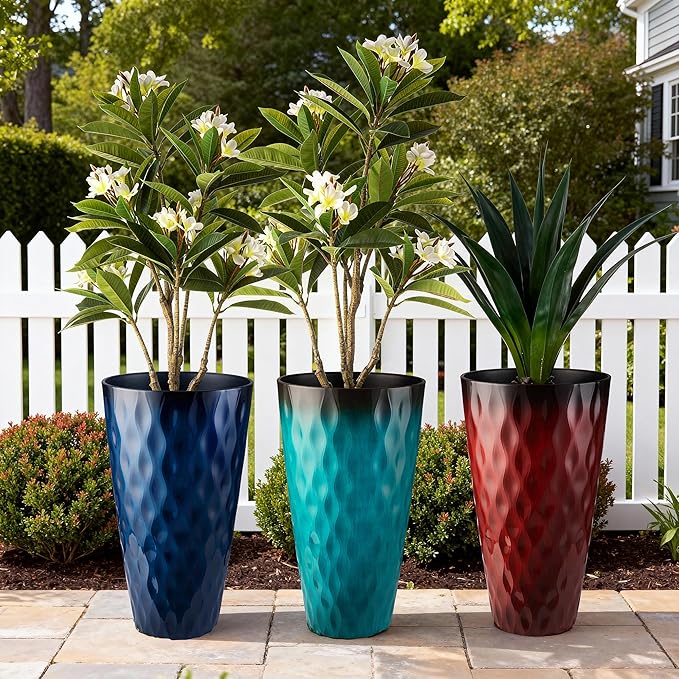 Glitzhome 23.75" H Oversized Tall Planter, - Image 9
