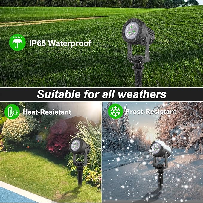 Green Solar Spot Lights Outdoor, 2 Pack Solar Landscape Spotlights IP65 - Image 7