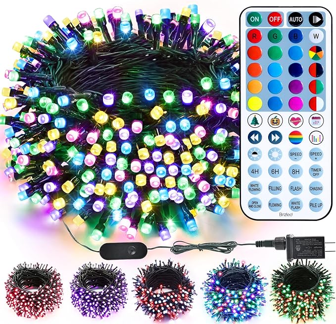 Brizled Color Changing RGB Christmas Lights, 66ft 200 LED Easter String Lights by Brizled