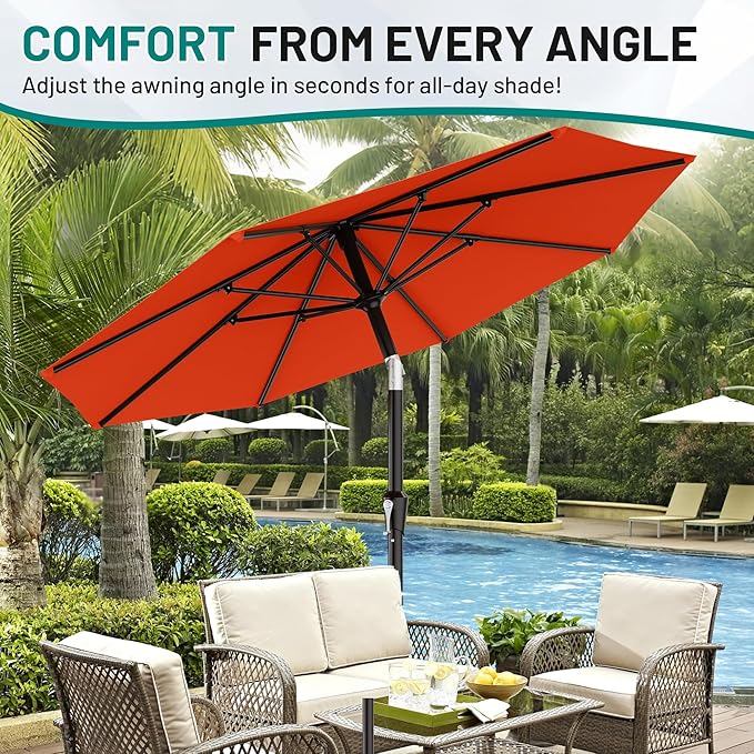 AreShark 9 FT Patio Umbrella for Outdoor, Outdoor Umbrella - Image 7