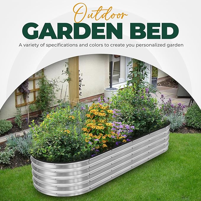 Utopia Home Galvanized Raised Garden Bed, 6 by 2 by 1 feet Lightweight Planter - Image 7