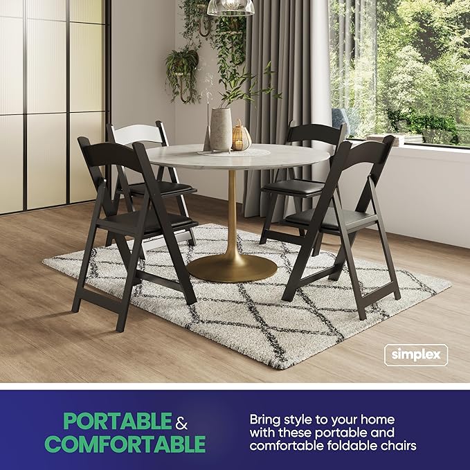 SIMPLEX 4 Black Resin Stackable Folding Chair - Image 5