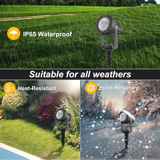 Solar Spot Lights Outdoor, Solar Landscape Spotlights IP65 Waterproof 9.8ft - Image 6