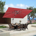 PURPLE LEAF Rectangle Patio Umbrella 9' X 12' Large Cantilever Umbrella by PURPLELEAF