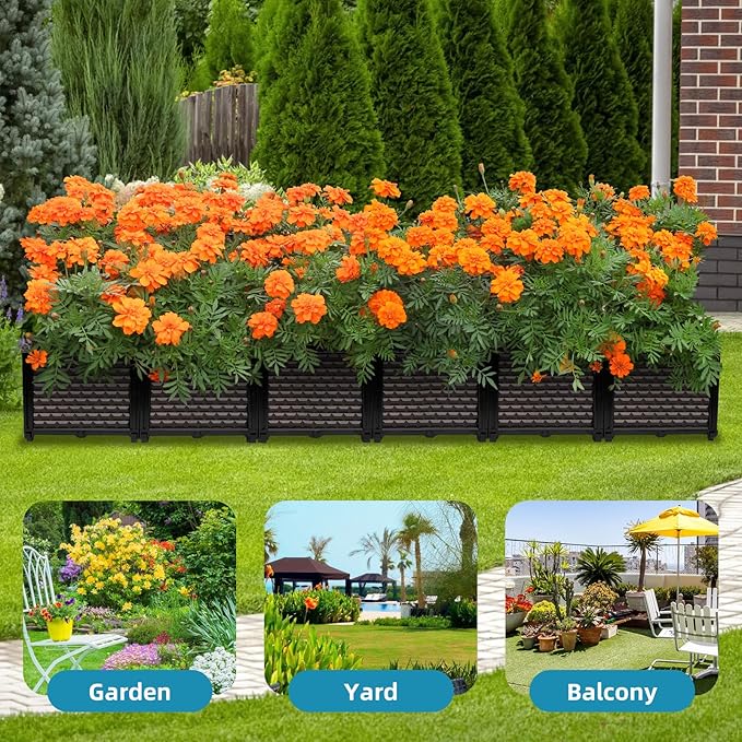 Large Planters for Outdoor Plants 14" Tall Planter Box, Raised Beds for - Image 8
