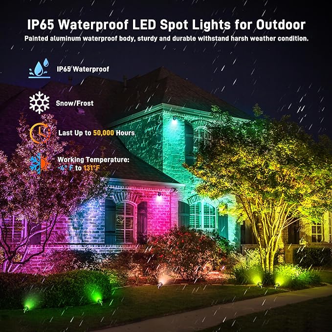 Halloween Christmas Landscape Lights 12W RGBW Outdoor Spot Lights - Image 3