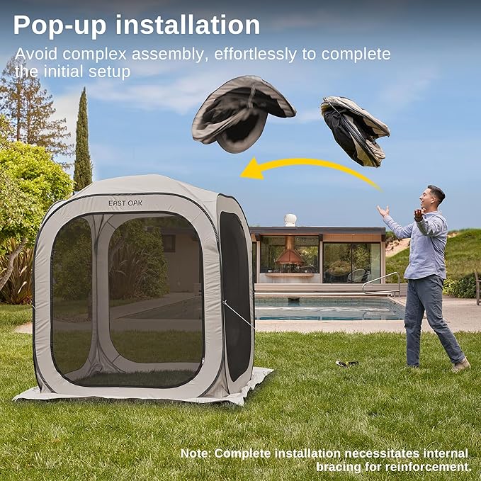 East Oak Screen House Tent Pop-Up, Portable Screen Room Canopy Instant Screen - Image 2