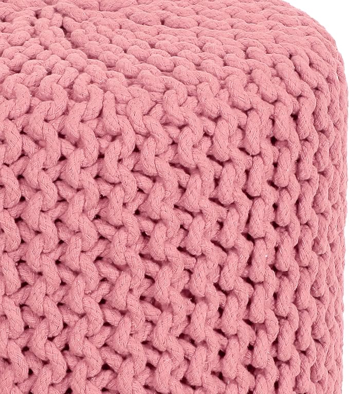 COTTON CRAFT Braided Round Pouf - Image 5