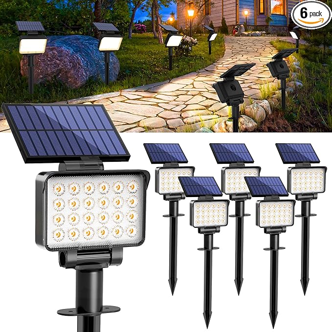 Solar Spot Lights Outdoor Waterproof by AUDERWIN