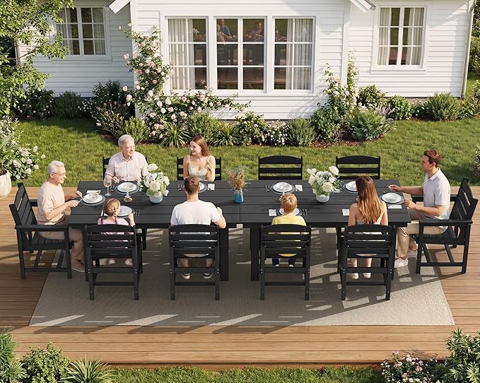 SERWALL Patio Dining Sets for 6 Person, HDPE Dining Set - Image 6