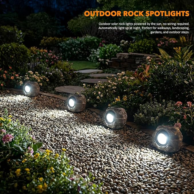 Solar Rock Lights Outdoor Garden Waterproof - Image 6