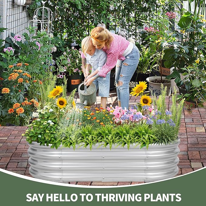 1MORE Galvanized Raised Garden Bed- Planter Garden Boxes Outdoor, Raised Beds - Image 2