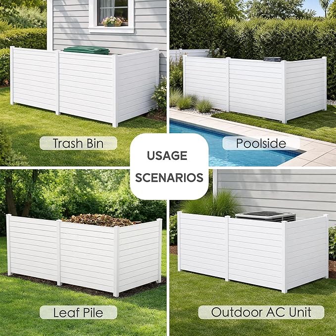 Kozyard 50" W x 48" H Outdoor Privacy Screens Aluminum Post, Air Conditioner - Image 6
