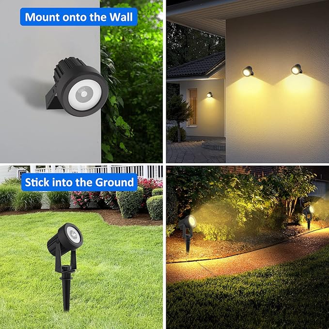 T-SUNUS Solar Christmas Spotlight Outdoor Warm White 3000K, 4-in-1 Spot Lights - Image 4