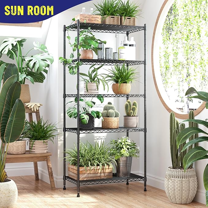 Storage Shelves Adjustable Metal Shelving Unit 5 Tier Wire Shelving, 1010LBS - Image 2