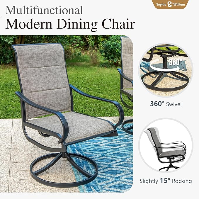 Sophia & William 9-Piece Patio Dining Set – 8 Swivel Chairs - Image 2