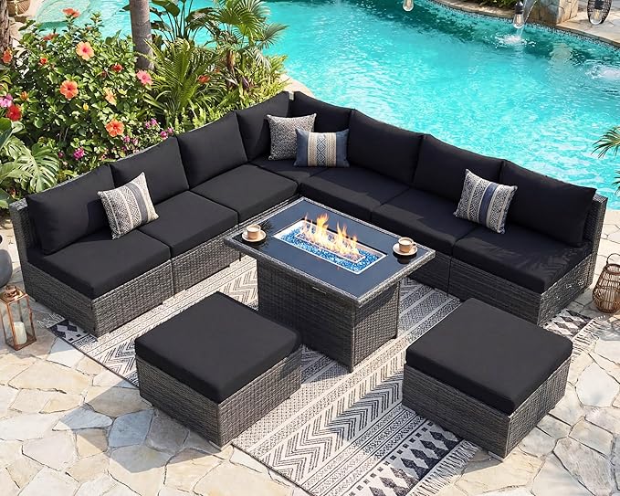 NICESOUL 10 Pcs Outdoor Sectional Set - Image 2