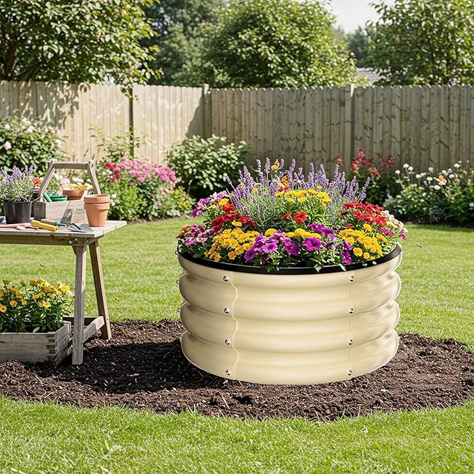 ZXZYHFTY Round Galvanized Raised Garden Bed kit, Round Large Metal Raised - Image 8