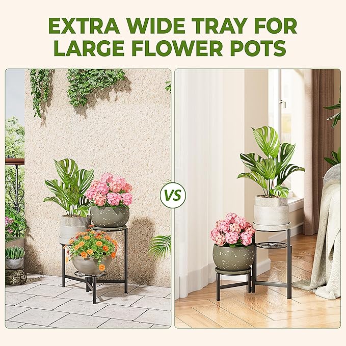 Tiered Plant Stand Outdoor 3 Tier Indoor Metal Flower Shelf - Image 4