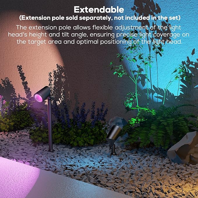 SUNTHIN 8 Pack 36W Smart Landscape Lights, RGBW Color Changing Landscape Lights - Image 6