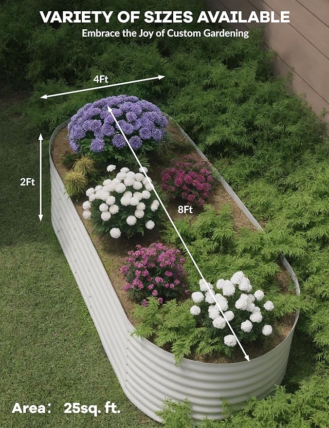 2 Pcs Raised Garden Beds Outdoor 8x4x2 ft - Image 2