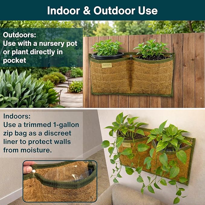 Vertical Garden Planter, 3 Pocket, Living wall Planter, Hanging wall planters - Image 4