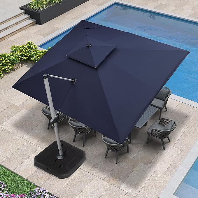 PURPLE LEAF 10' X 12' Patio Umbrella Outdoor Rectangle Umbrella Large by PURPLELEAF
