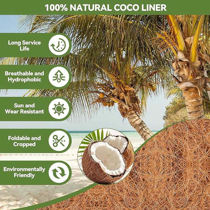 2Pcs Trough Coco Liner 24" Coco Coir Liners - Image 3