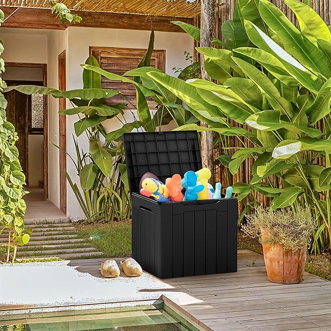 Greesum 31 Gallon Resin Deck Box All Weather Outdoor Storage Boxes - Image 2