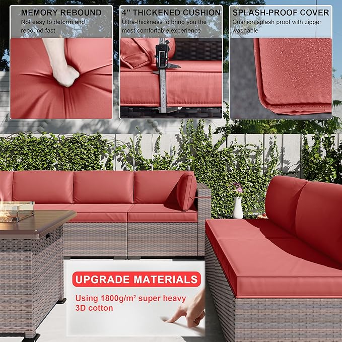 Kullavik 10 Pieces Outdoor Patio Furniture Set - Image 3