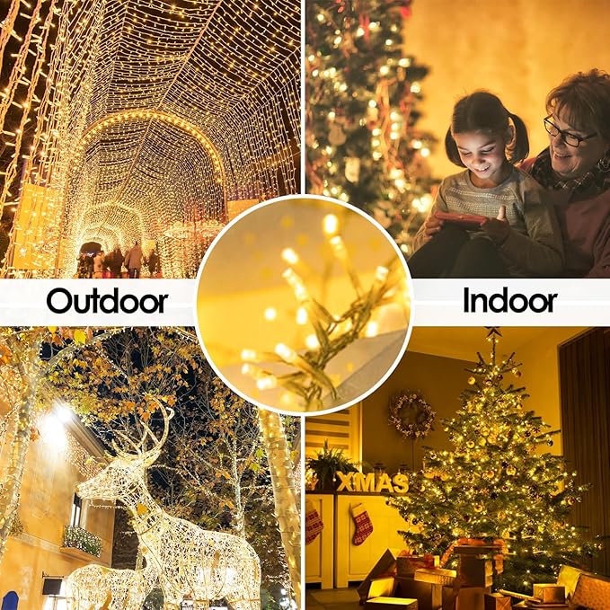 2-Pack 66FT 200 LED String Lights Indoor Outdoor Waterproof, Christmas Lights - Image 6