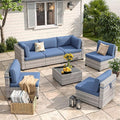 6-Seat Modular Patio Furniture Set – Outdoor Wicker Sectional Sofa by MASIONBACKYARDS