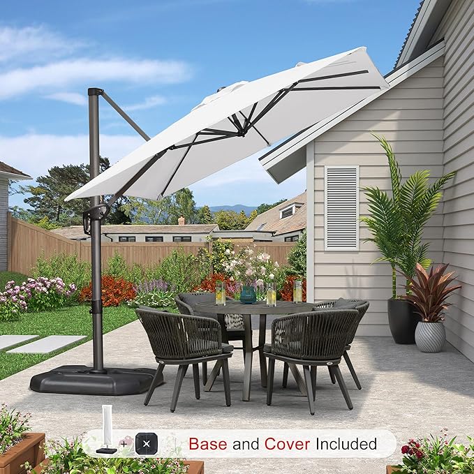 PURPLE LEAF 8'×8' Patio Cantilever Umbrella - Image 2