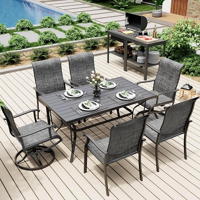 Pamapic 7-Piece Outdoor Dining Set, Patio Dining Set - Image 2