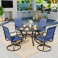 Sophia & William Outdoor Patio Dining Set 5 Pieces, 4 x Textilene Swivel Patio by SophiaWilliam