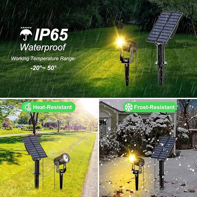 T-SUN Solar Spotlights Outdoor Waterproof, Solar Landscape Spotlights, Solar - Image 6