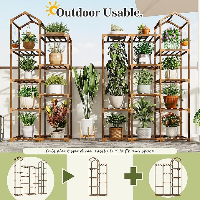 EnHomee Plant Stand Indoor Plant Stands Outdoor Tall Plant Shelf - Image 6