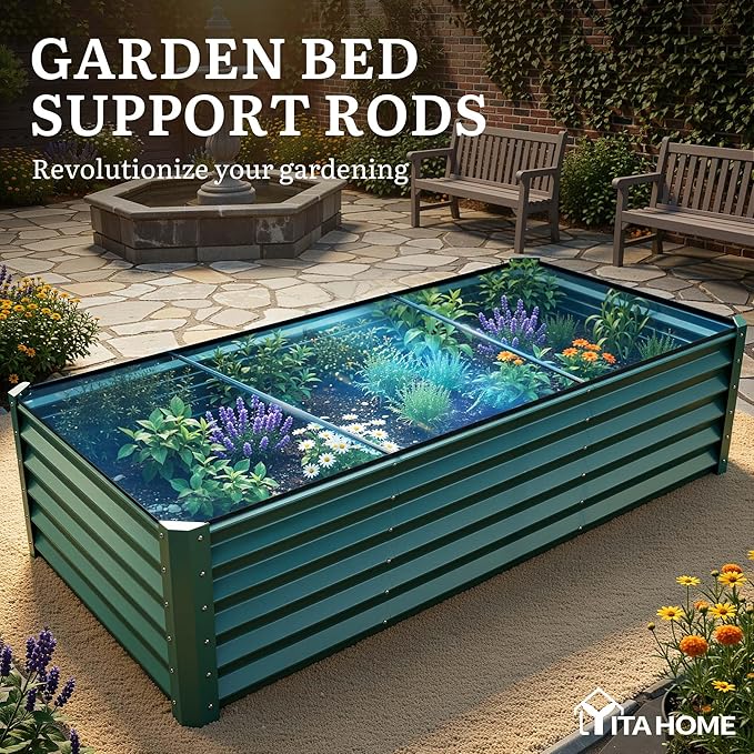 YITAHOME 8x4x1.5ft Large Raised Garden Bed Kit, Galvanized Metal Planter Box - Image 7