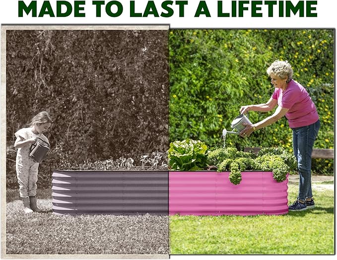9-in-1 Galvanized Steel Raised Garden Bed // 8×2×1.5 ft Modular Planter - Image 4